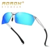 New cross-border fashion color-changing glasses, polarized driving sunglasses, night vision goggles and half-frame cycling glasses made of aluminum and magnesium 8039 details Picture